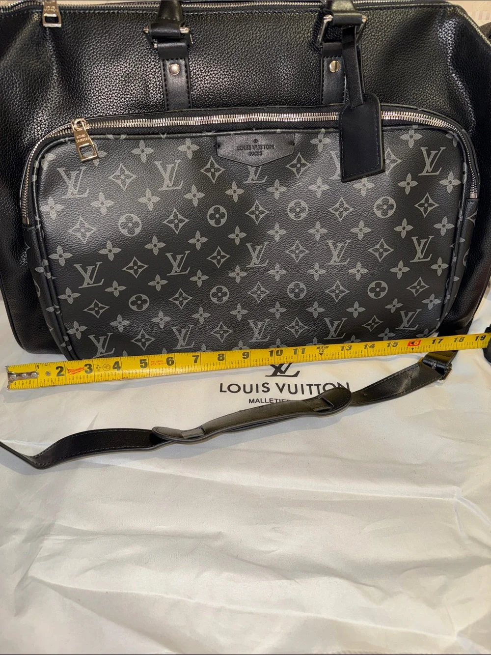 Louis Vuitton Black Monogram Canvas & Leather Travel Duffel